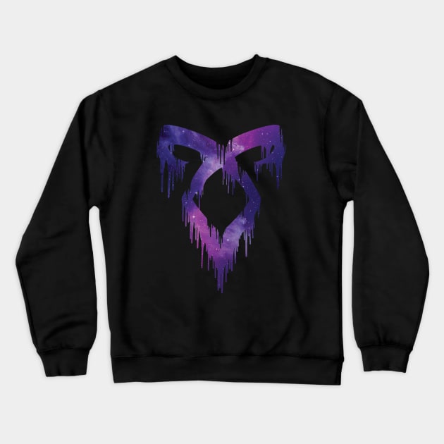 Shadowhunters rune / The mortal instruments - Angelic power rune dripping (pink galaxy) - Parabatai - gift idea Crewneck Sweatshirt by Vane22april